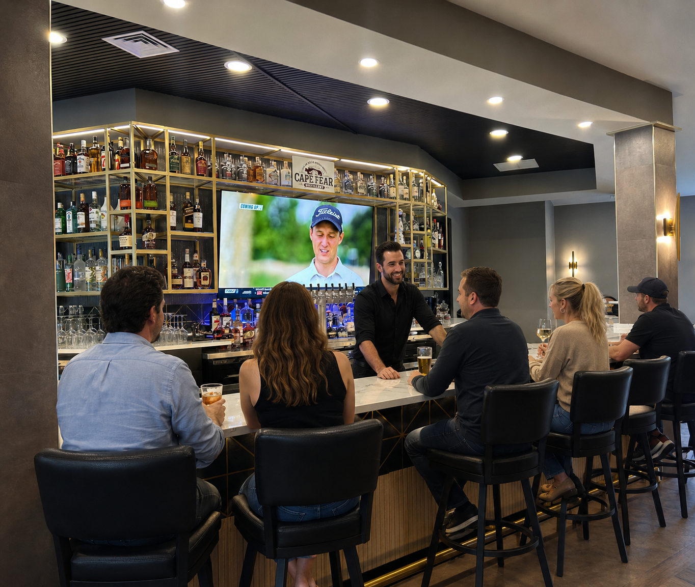 People sitting at a bar
